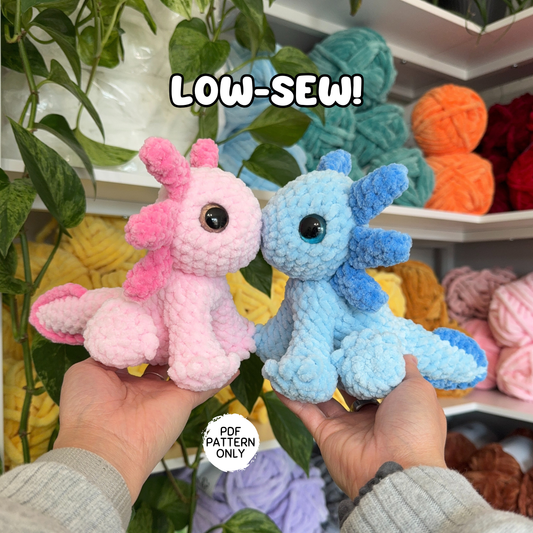 Mini Sitting Axolotl Crochet Pattern