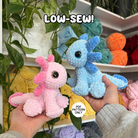 Mini Sitting Axolotl Crochet Pattern