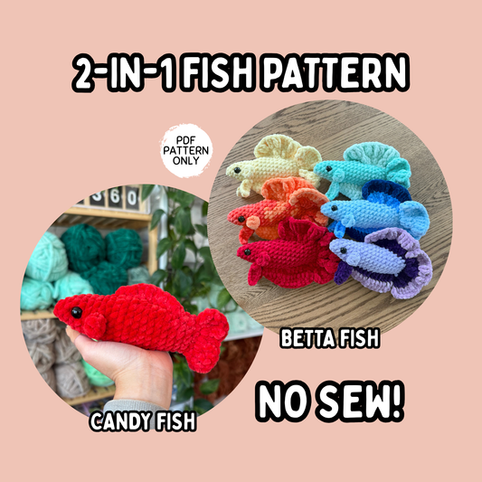 2-in-1 No Sew Fish Pattern Bundle