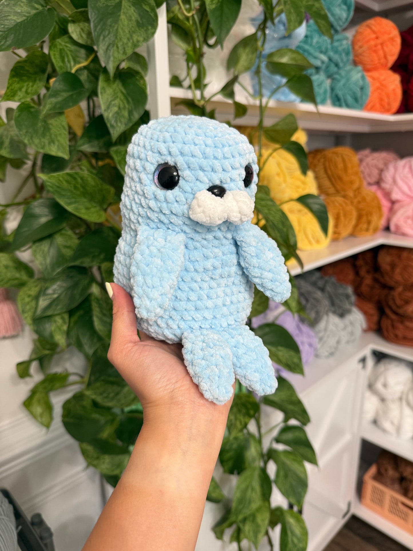 Weighted Squishy Seal Plushie - Blue