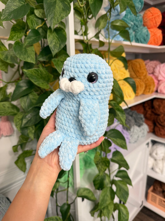 Weighted Squishy Seal Plushie - Blue
