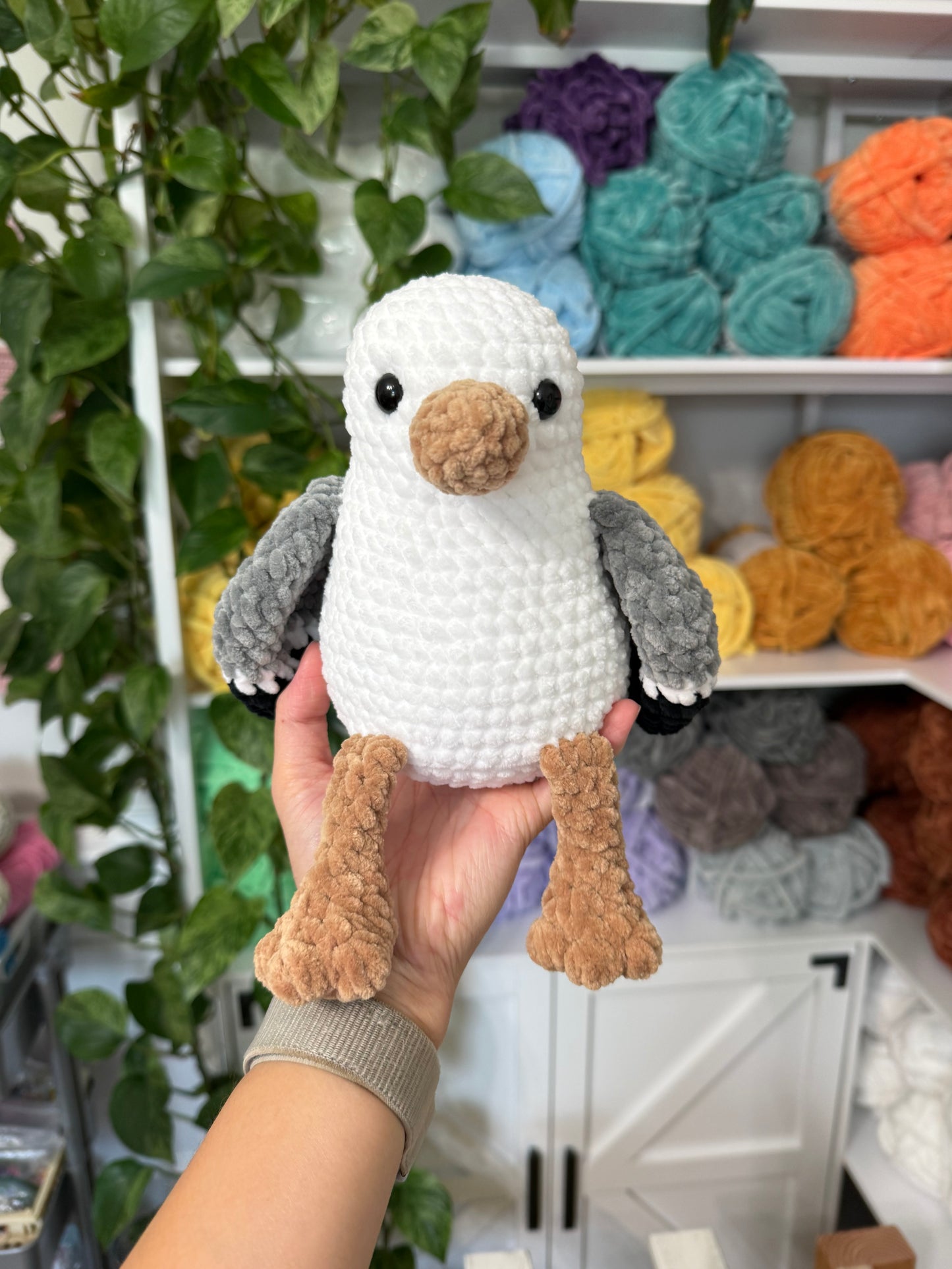 Weighted Squishy Seagull Plushie - Tan Accents