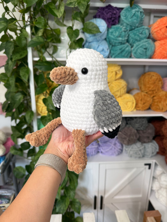 Weighted Squishy Seagull Plushie - Tan Accents