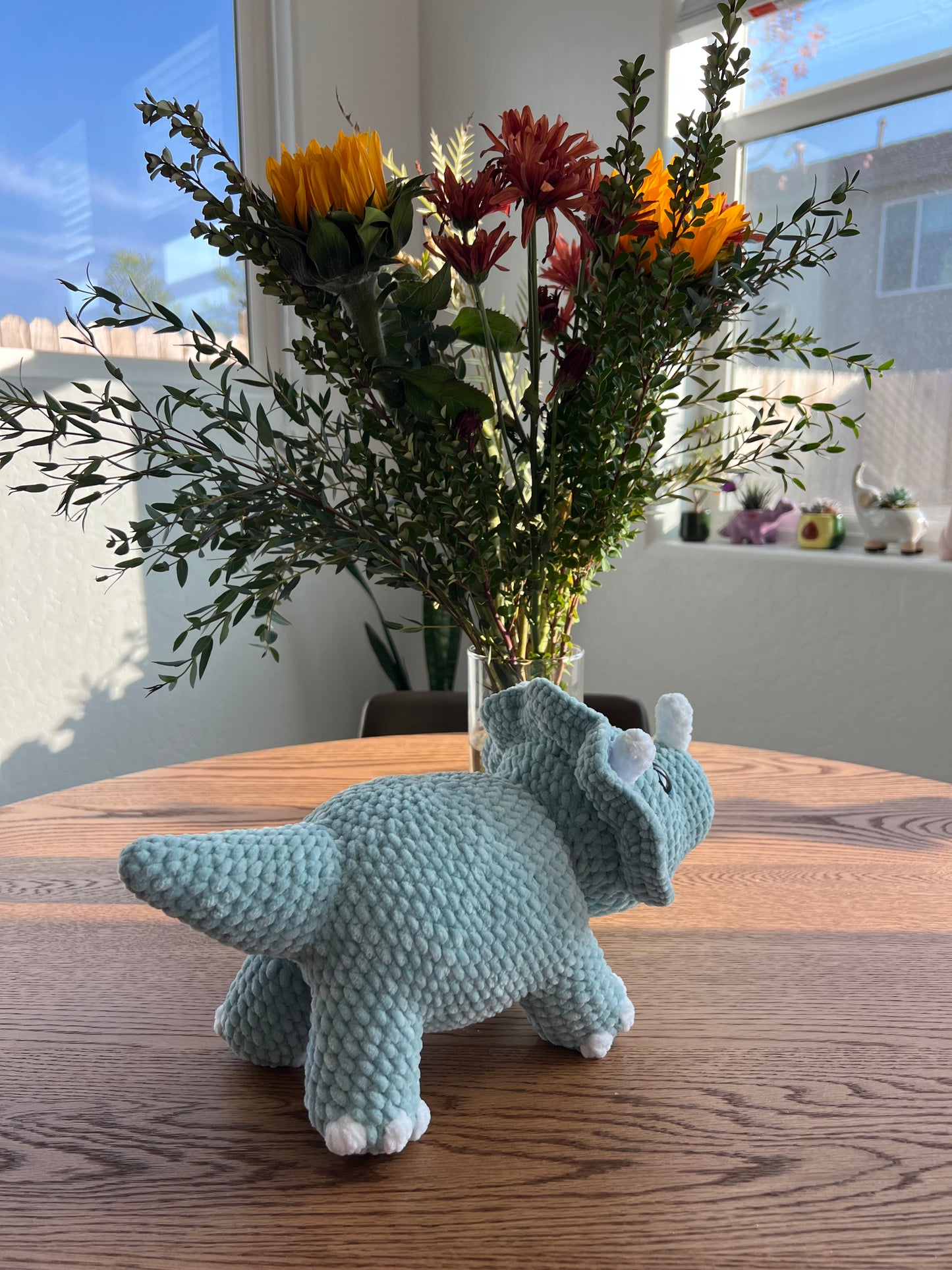 Large Blue/Green Triceratops Dinosaur Plushie