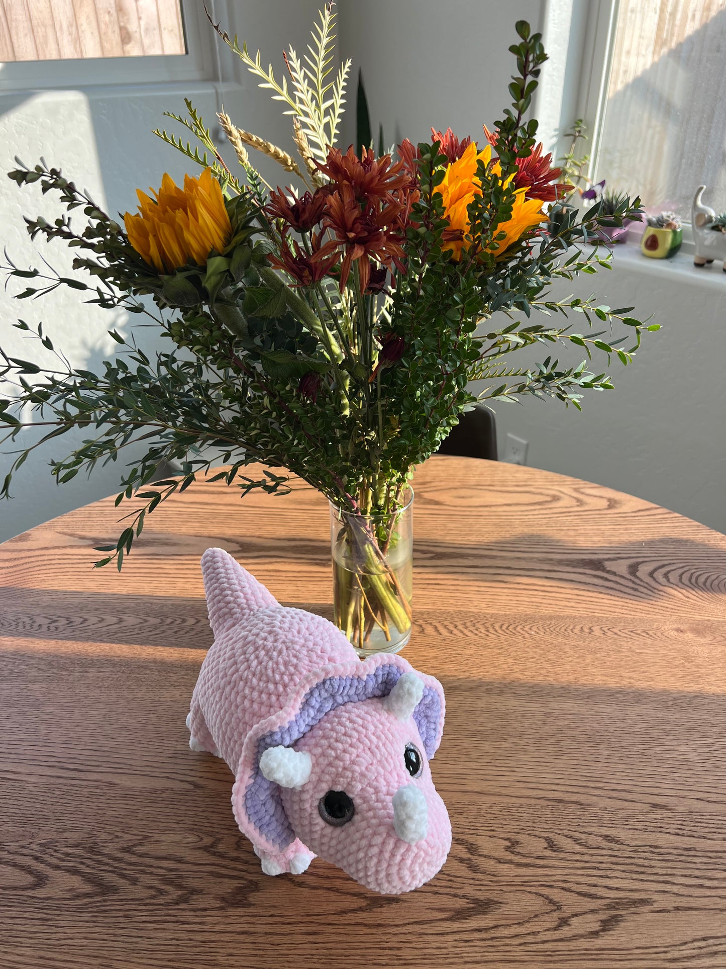 Large Pink Triceratops Dinosaur Plushie
