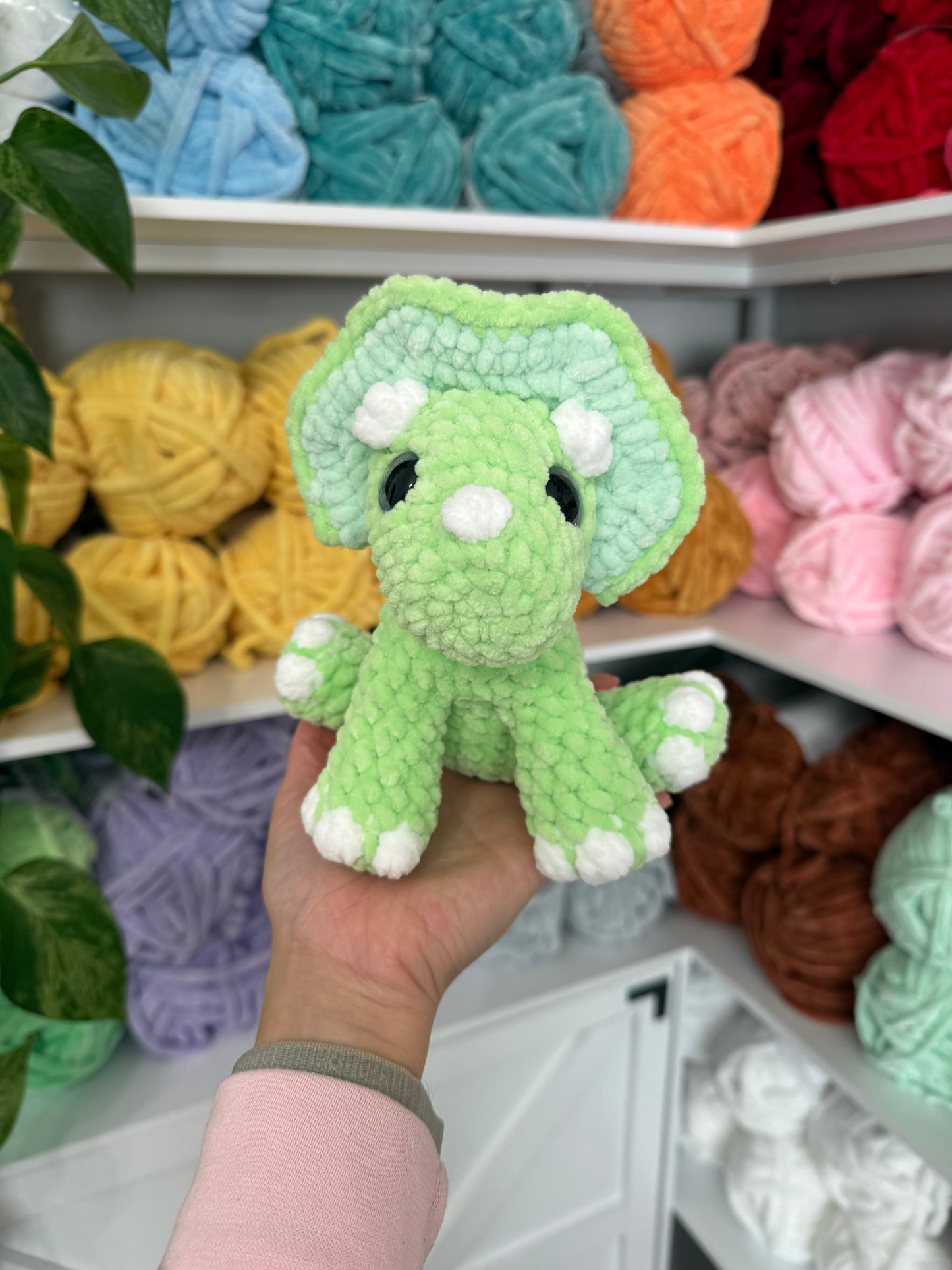 Mini Sitting Triceratops Plushie