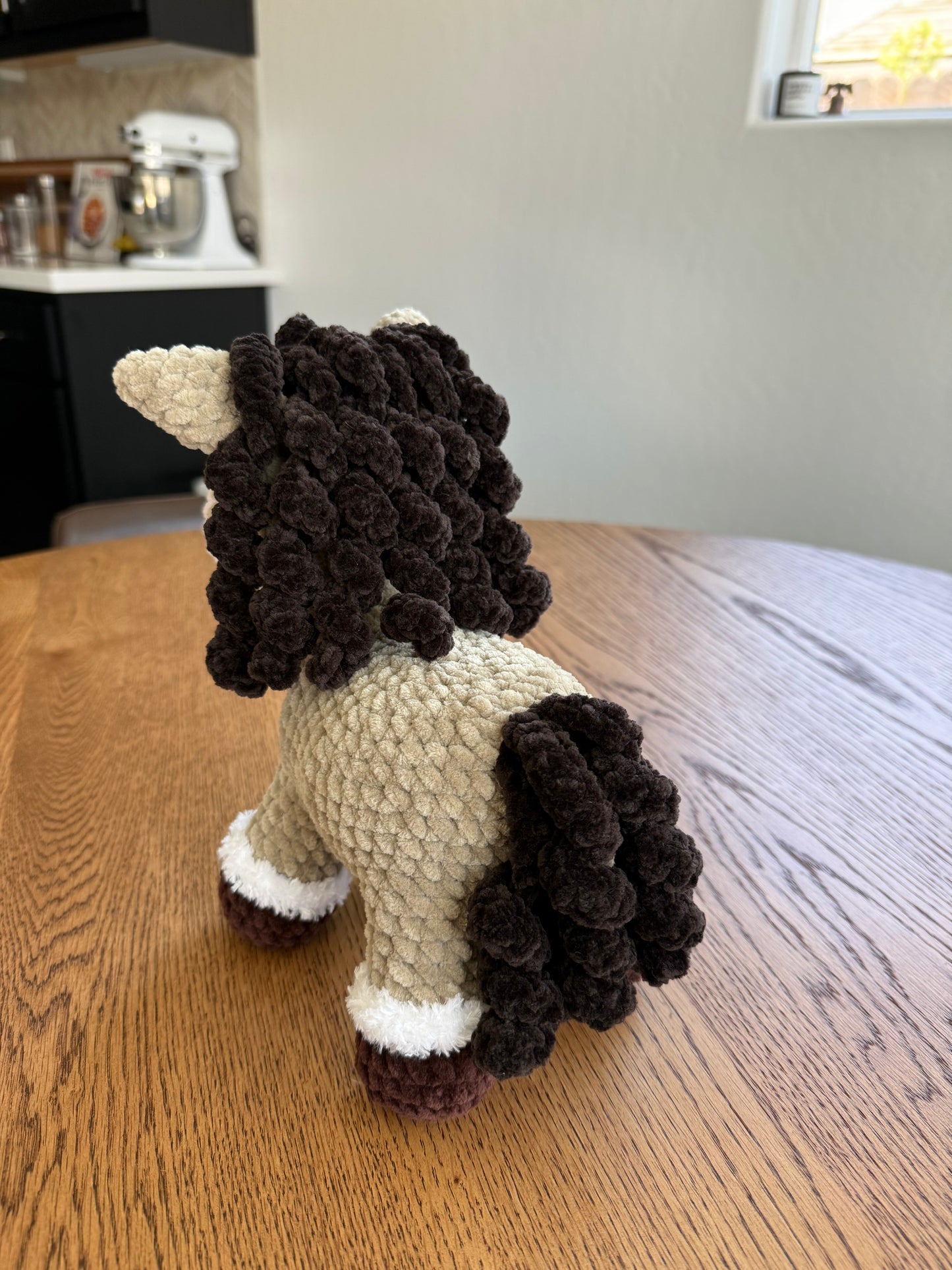 Standing Beige Horse Plushie