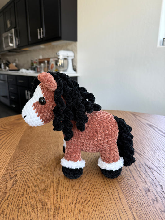 Standing Brown Horse Plushie