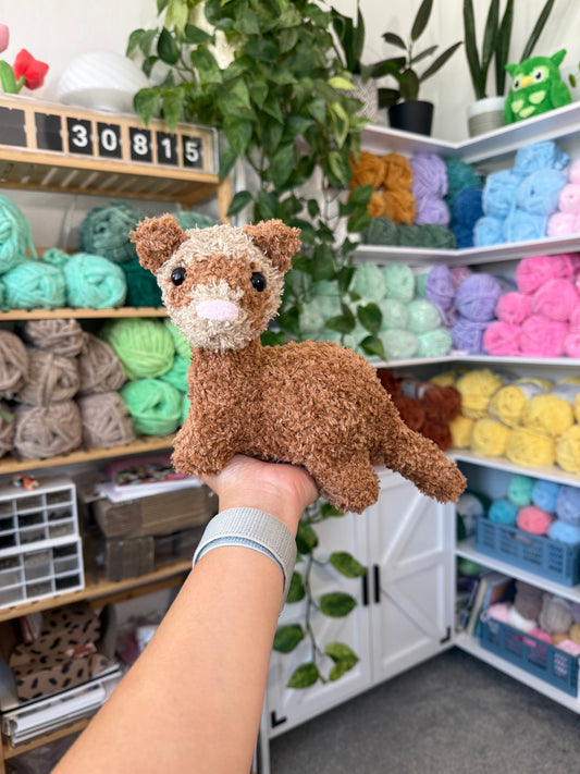 Standing Fuzzy Brown Ferret Plushie