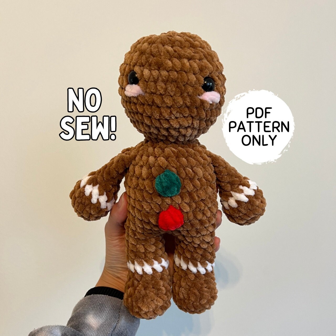 No Sew Gingerbread Man Crochet Pattern