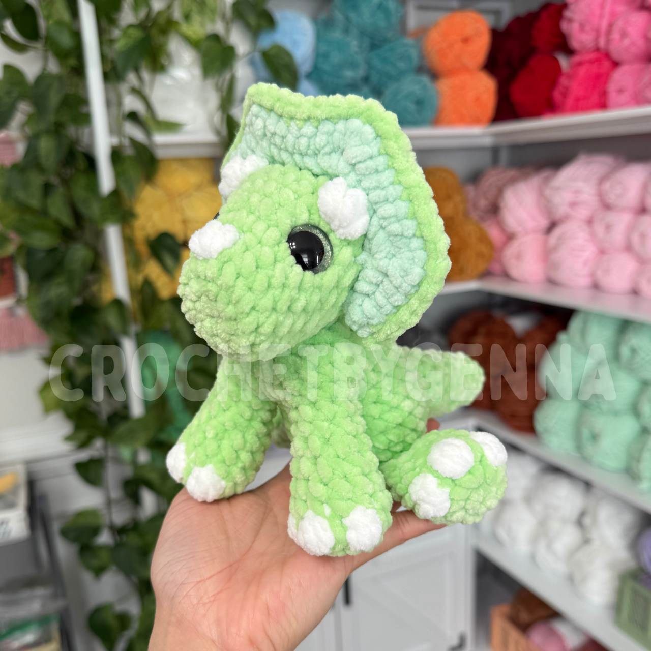 Mini Sitting Triceratops Crochet Pattern