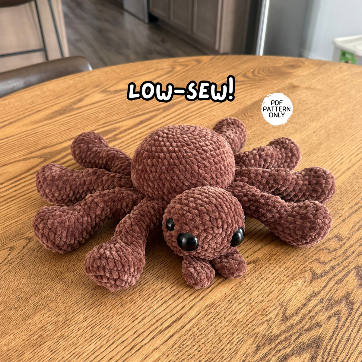 Low Sew Jumping Spider Crochet Pattern
