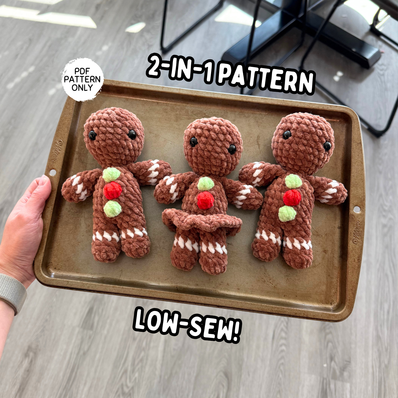 2-in-1 Mini Gingerbread Man Crochet Pattern