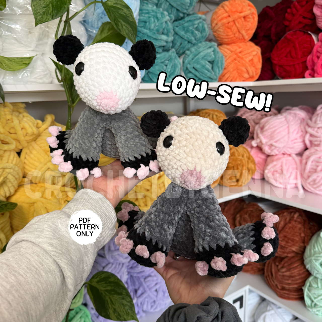 Sitting Opossum Crochet Pattern