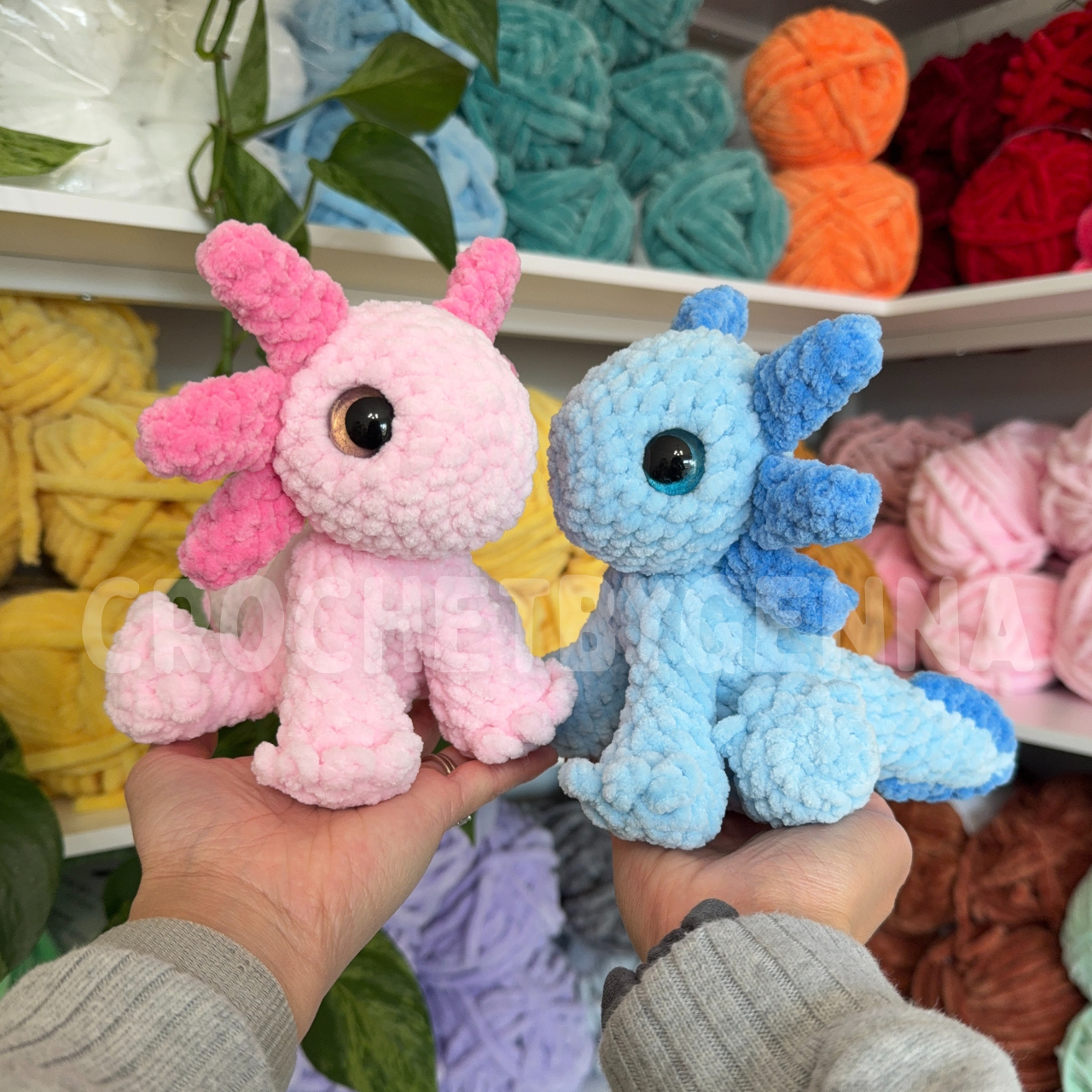 Mini Sitting Axolotl Crochet Pattern