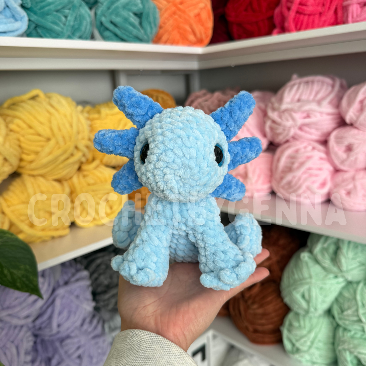 Mini Sitting Axolotl Crochet Pattern