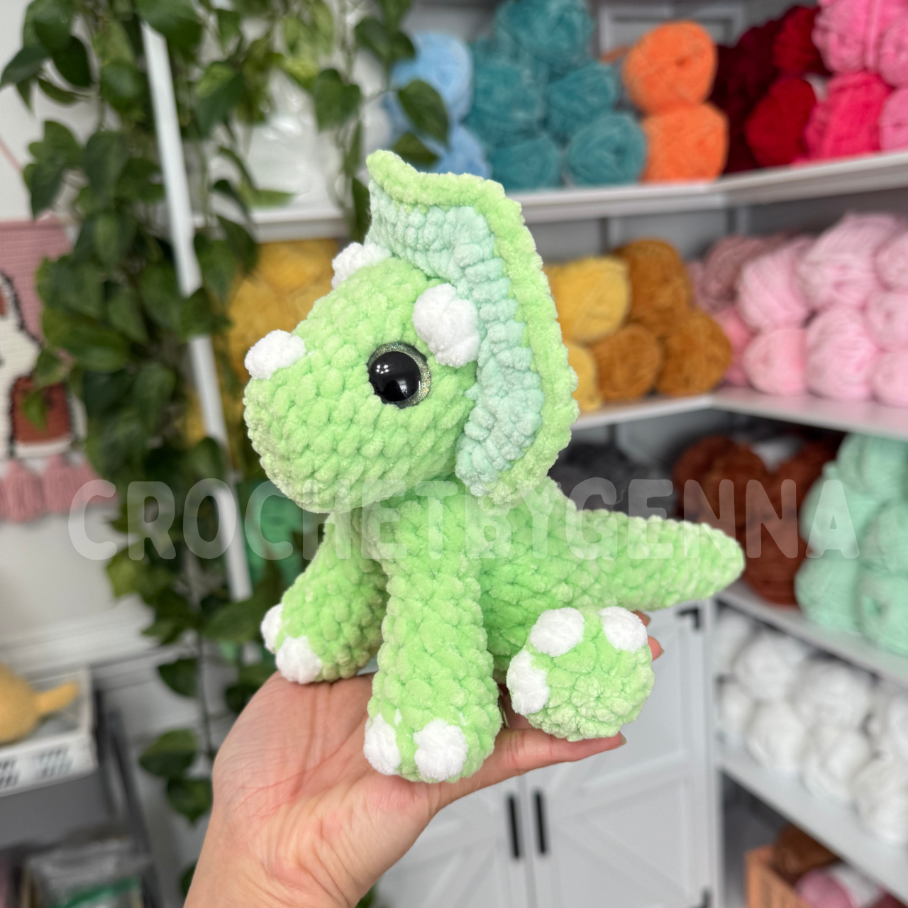Mini Sitting Triceratops Crochet Pattern