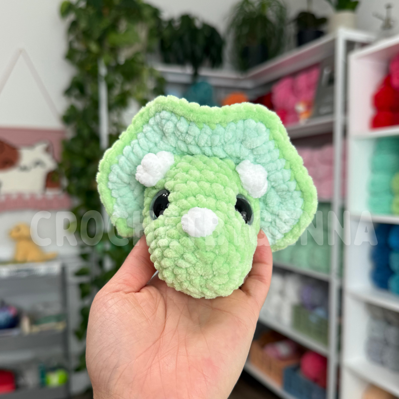Mini Sitting Triceratops Crochet Pattern
