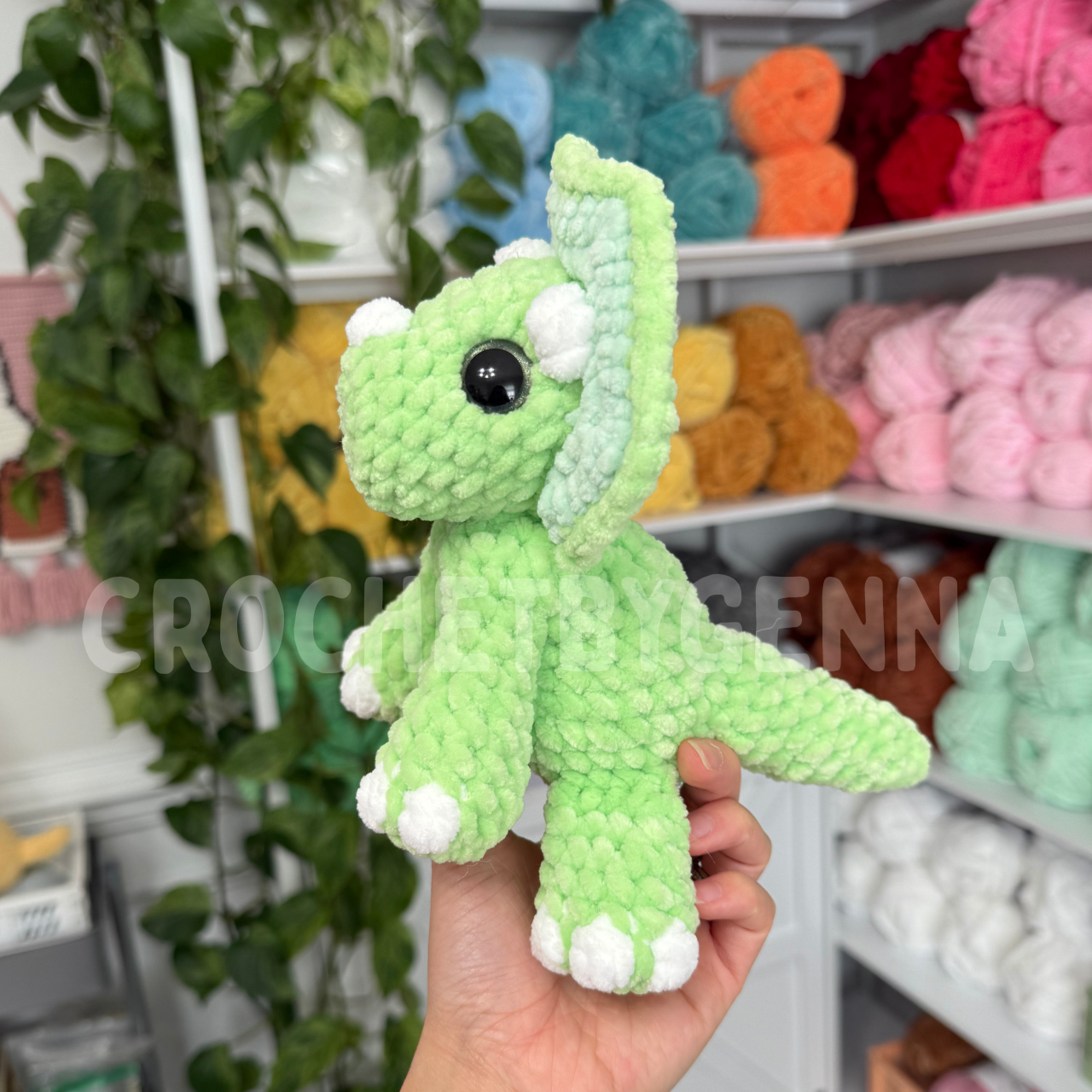 Mini Sitting Triceratops Crochet Pattern