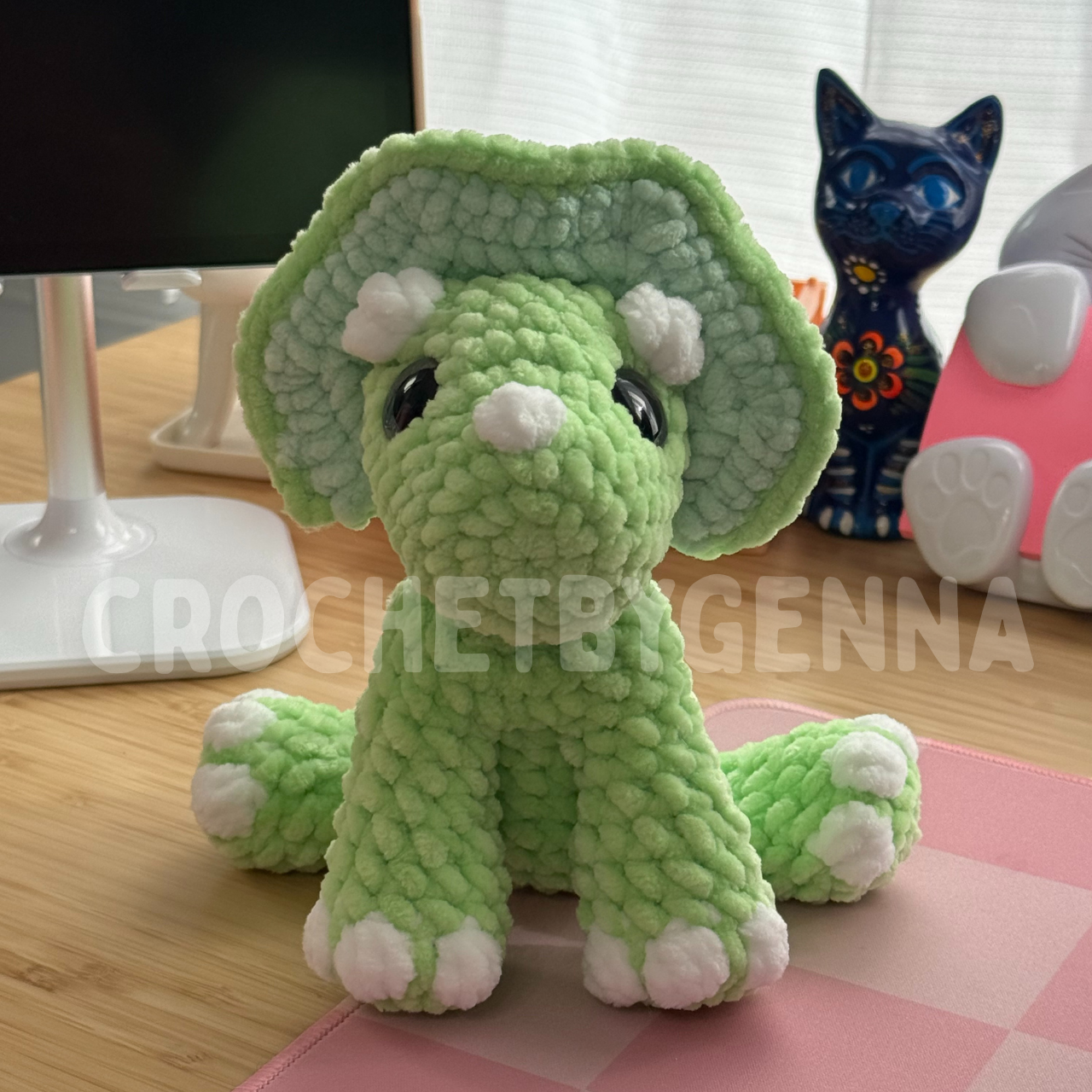 Mini Sitting Triceratops Crochet Pattern