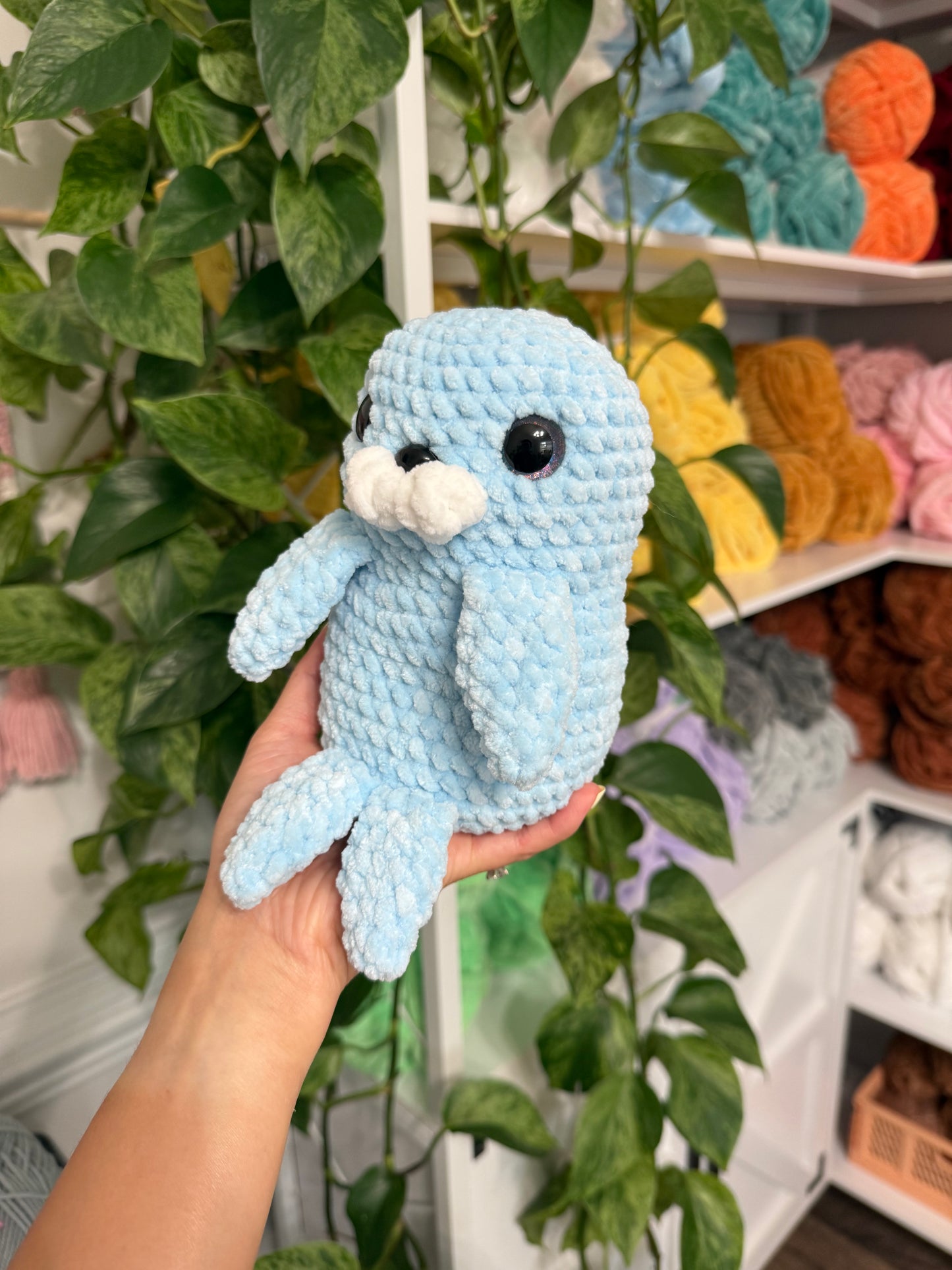 Weighted Squishy Seal Plushie - Blue