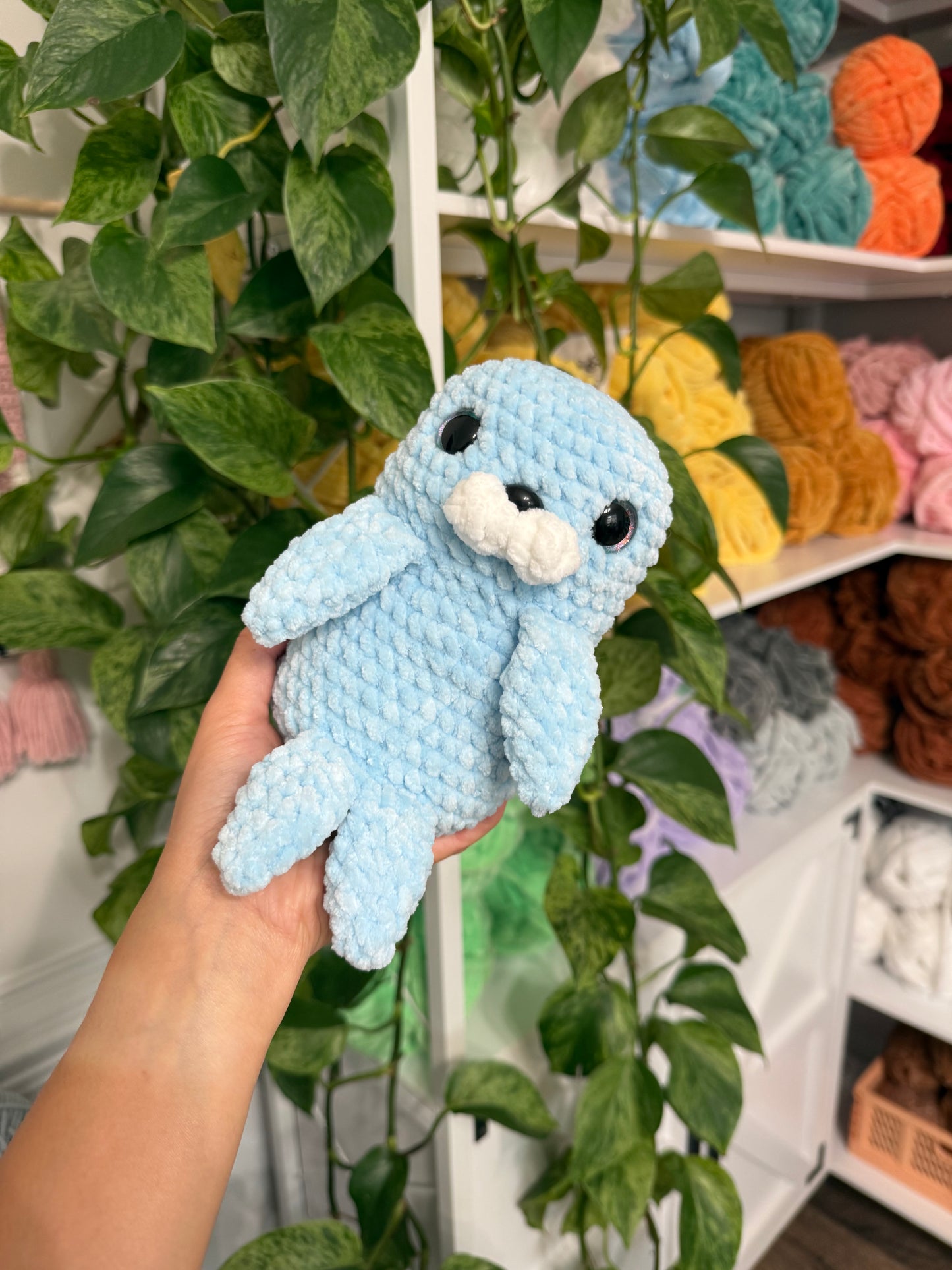 Weighted Squishy Seal Plushie - Blue
