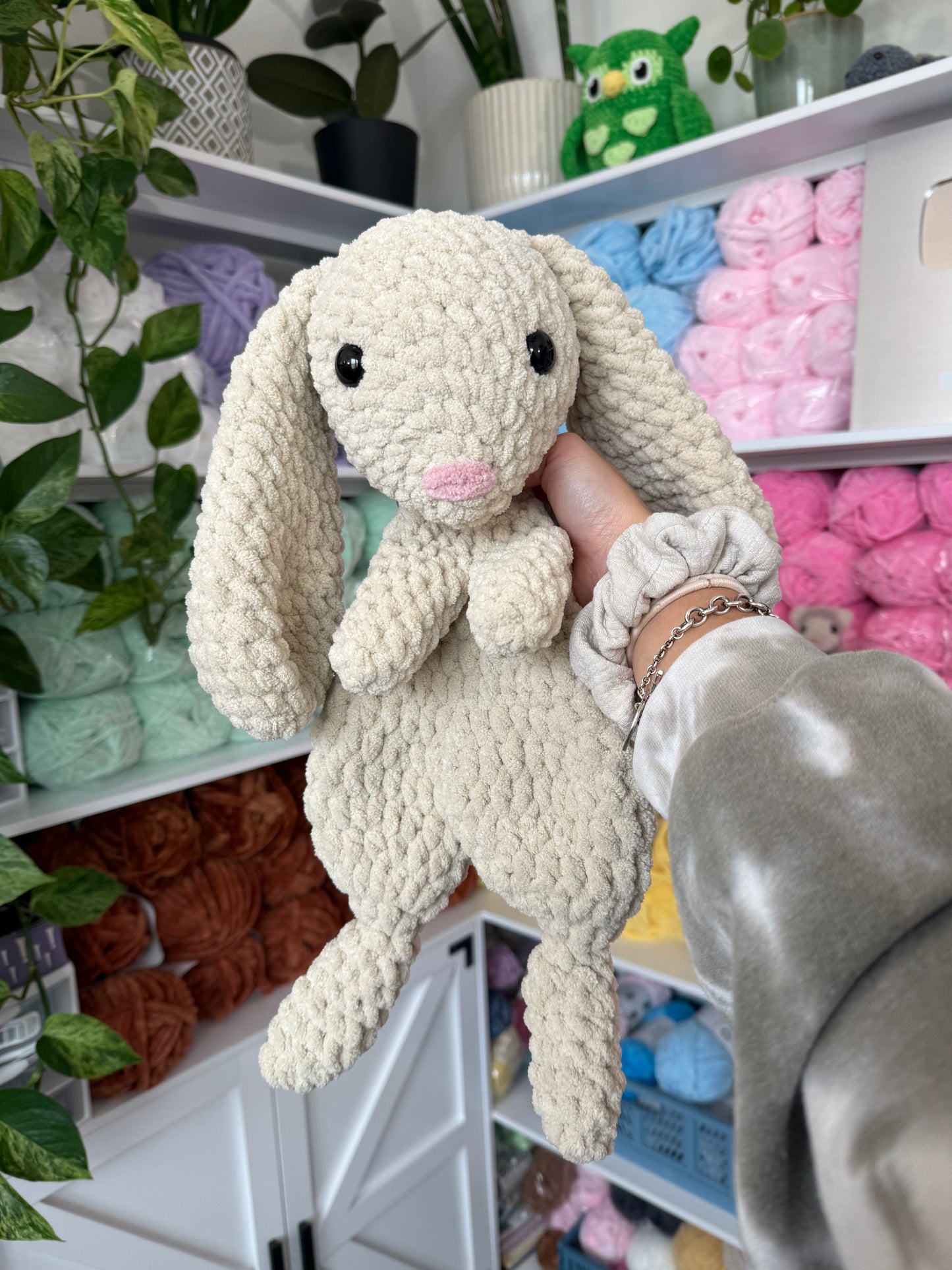 Jumbo Beige Bunny Snuggler Plushie