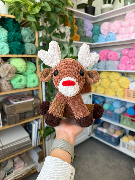 Sitting Reindeer Plushie (Rudolph)