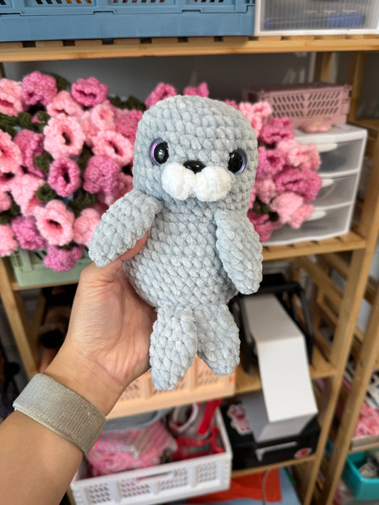 Weighted Squishy Seal Plushie - Grey
