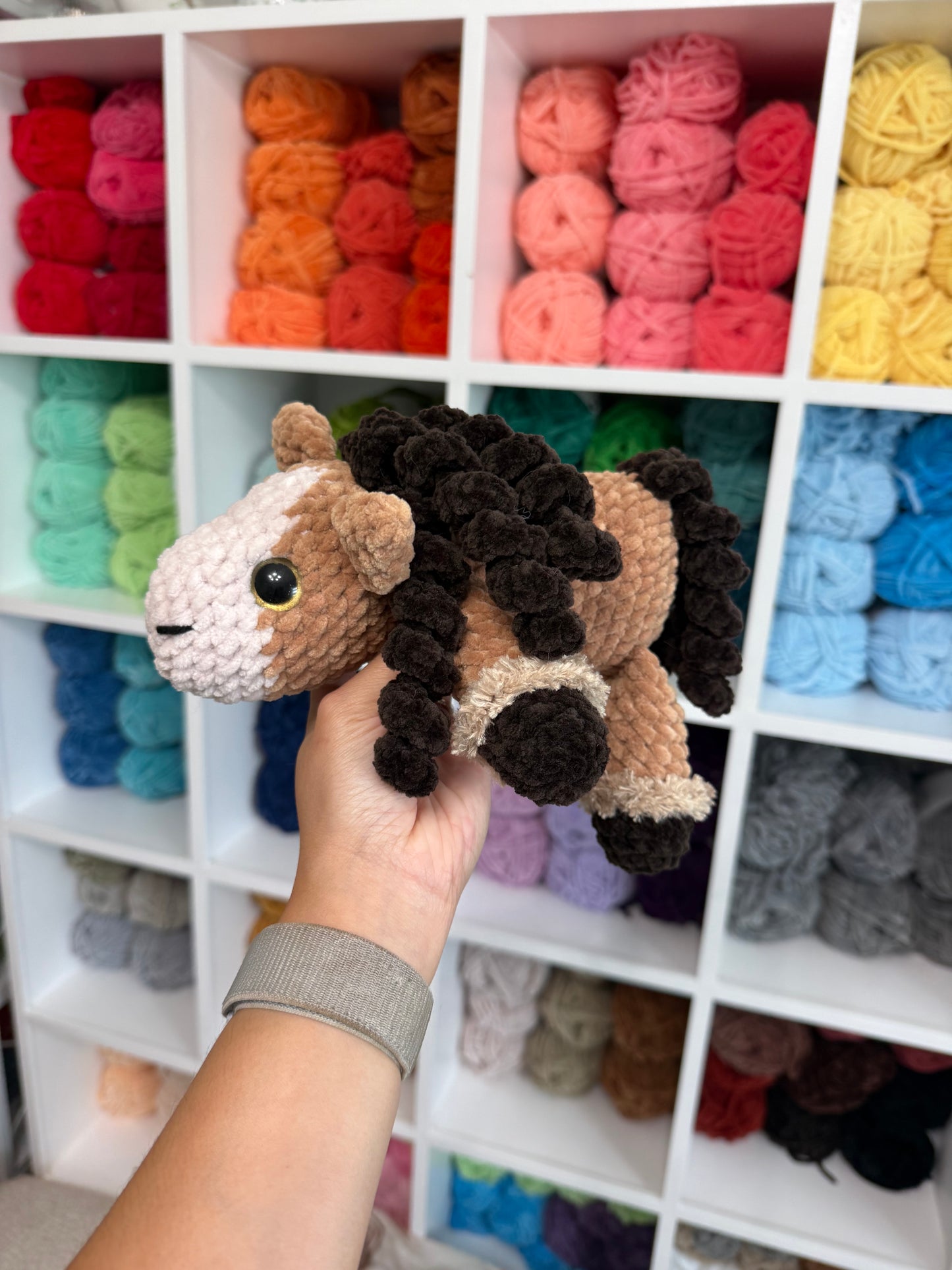Mini Floppy Horse Plushie - Tan/Brown
