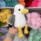 Weighted Squishy Seagull Plushie - Yellow Accents