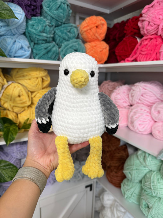 Weighted Squishy Seagull Plushie - Yellow Accents