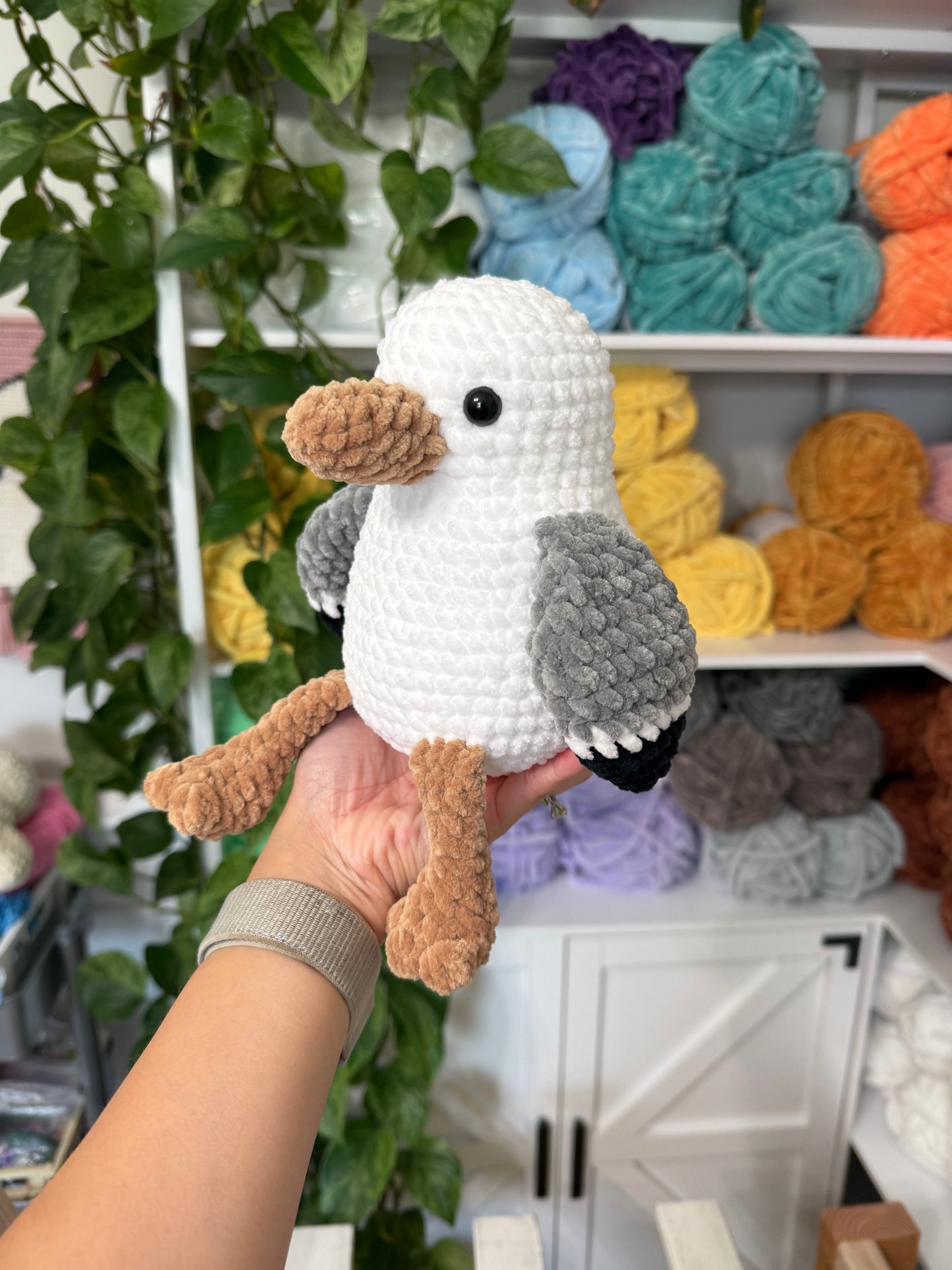 Weighted Squishy Seagull Plushie - Tan Accents