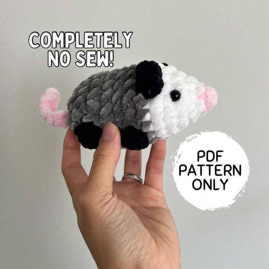 No Sew Mini Opossum Crochet Pattern