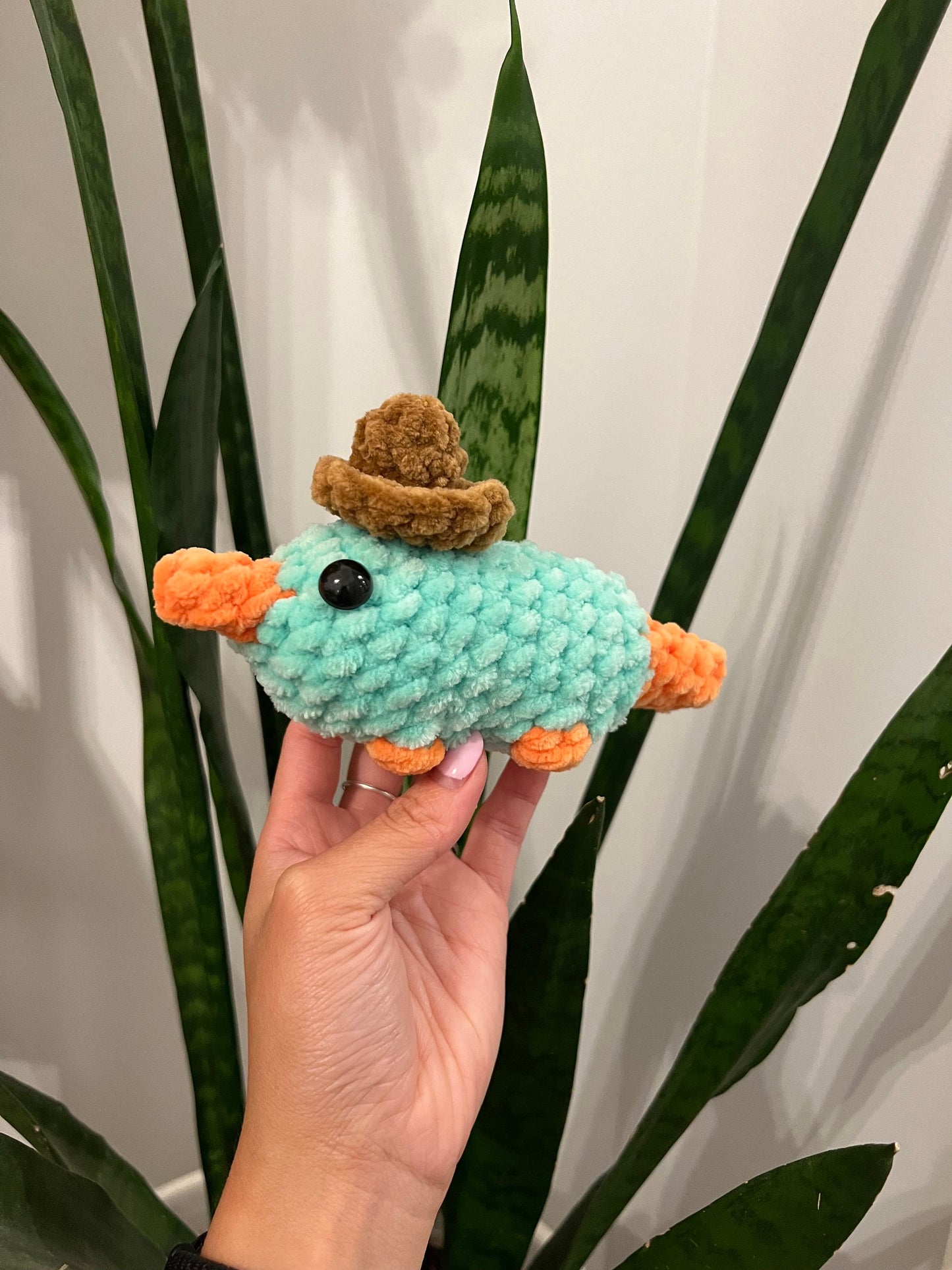 No Sew Mini Platypus with Hat Crochet Pattern