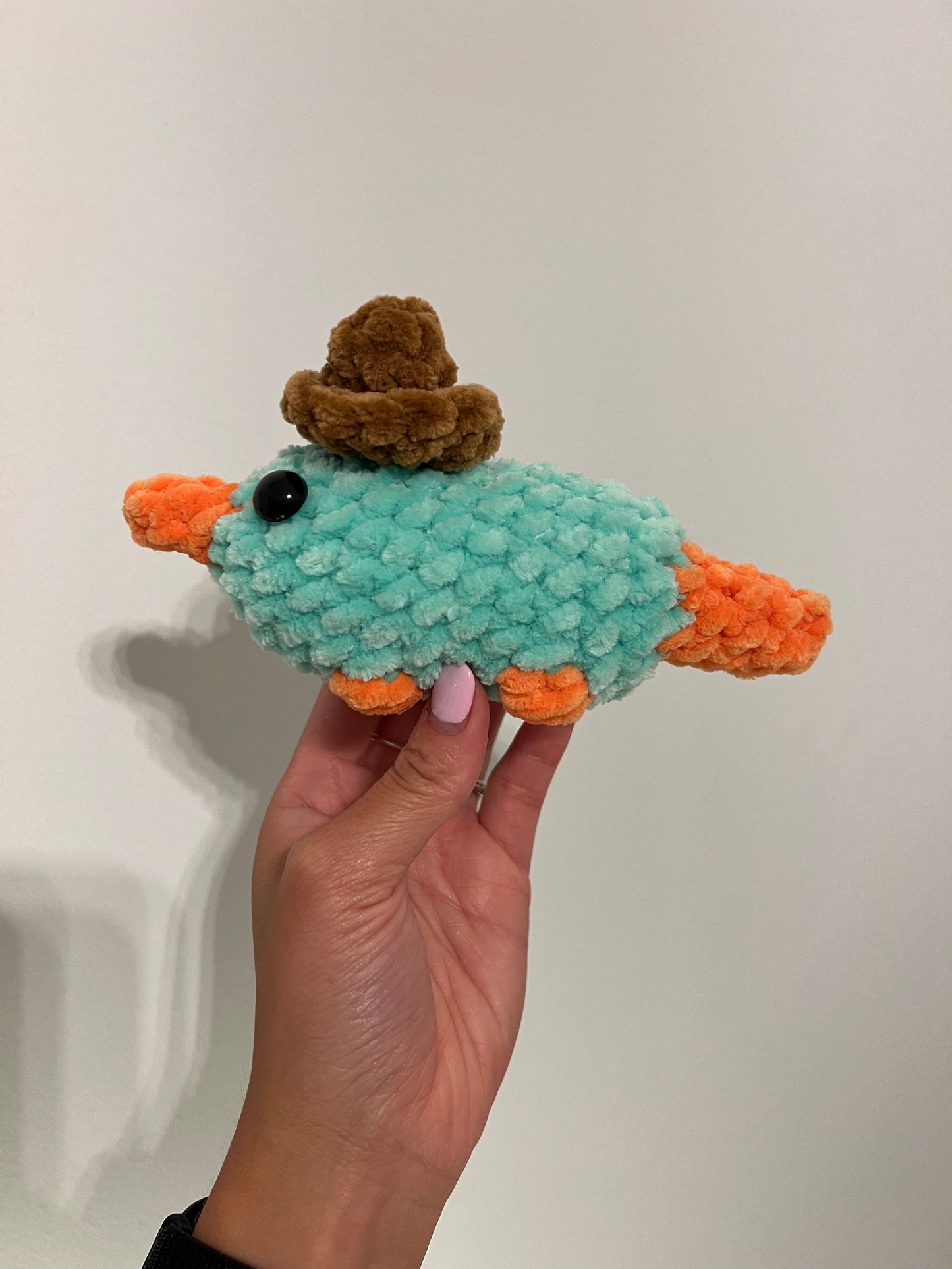 No Sew Mini Platypus with Hat Crochet Pattern