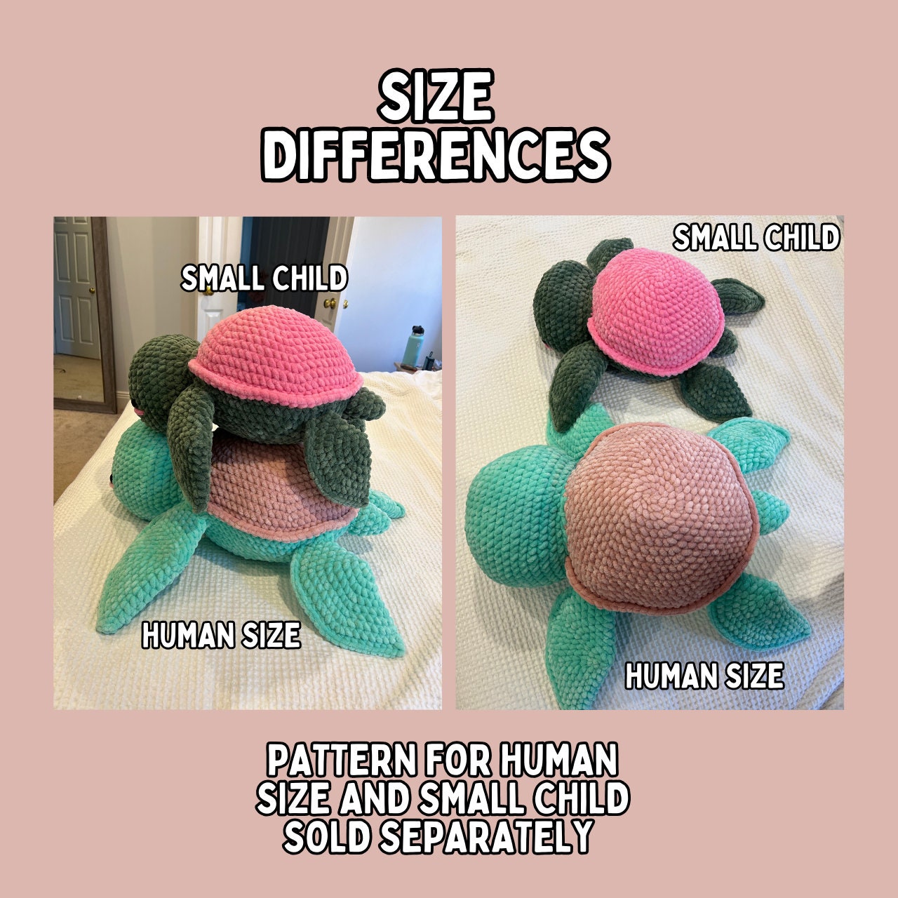 Small Child Turtle Crochet Pattern (Jumbo)