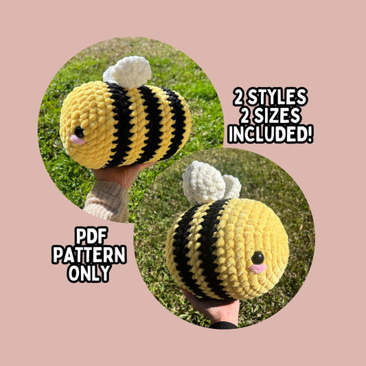 2-in-1 Bee Crochet Pattern - 2 Styles