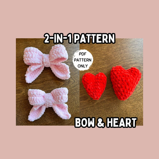 Bow and Heart Accessories Crochet Pattern