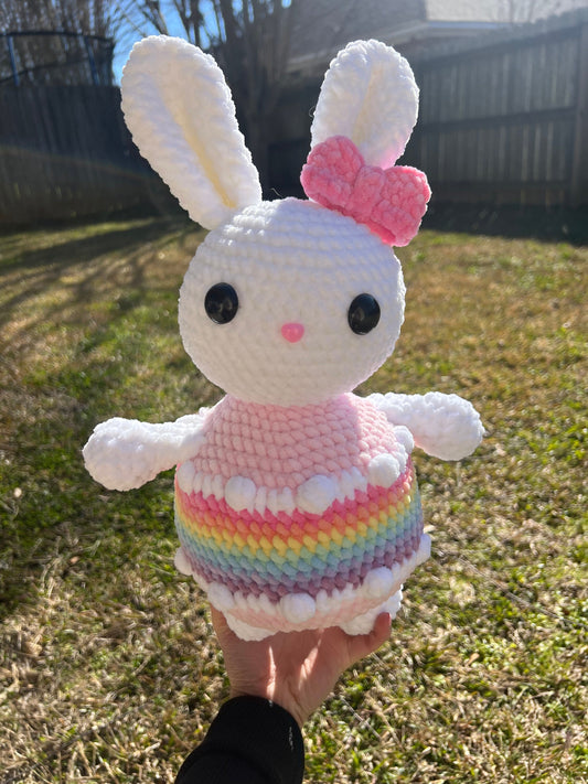 Birthday Cake Bunny with Bow Crochet Pattern
