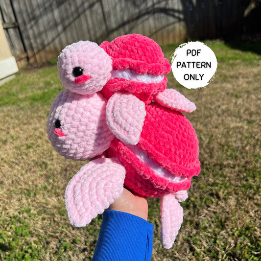 BUNDLE Regular & Mini Macaron Turtle Crochet Patterns